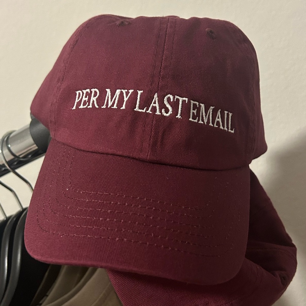 Per my last email Baseball hat